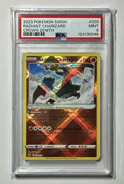 Radiant Charizard 020/159 •PSA 9 MINT• Holo Rare Sword & Shield: Crown Zenith - Image 1