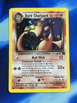 Pokemon Team Rocket Dark Charizard Holo Rare Unlimited 4/82 LP - Image 1