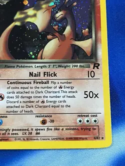 Pokemon Team Rocket Dark Charizard Holo Rare Unlimited 4/82 LP - Image 4