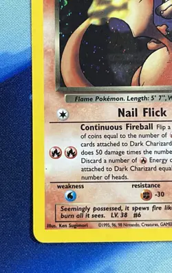 Pokemon Team Rocket Dark Charizard Holo Rare Unlimited 4/82 LP - Image 5