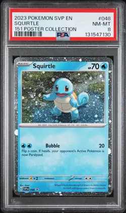 2023 POKEMON SVP EN-SV BLACK STAR PROMO 151 POSTER COLLECTION SQUIRTLE PSA 8 - Image 1