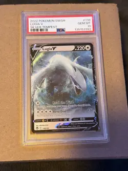 2022 POKEMON SWORD & SHIELD SILVER TEMPEST #138 LUGIA V PSA 10 - Image 3