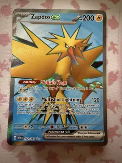Zapdos ex 192/165 Ultra Rare 151 Pokemon NM - Image 1