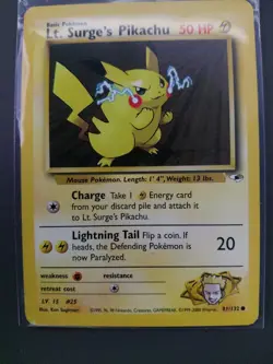 Vintage - Pokemon TCG - Lt. Surge's Pikachu 081/132 Gym Heroes - Image 1