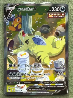Pokemon Tyranitar V (Alternate Full Art) 155/163 Swsh05: Battle Styles Holo NNM - Image 1