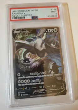 2022 Pokemon Lugia V (Alt Full Art) 186/195 SWSH Silver Tempest PSA 9 - Image 1