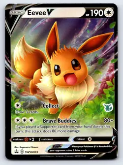 Eevee V (Eevee Stamped) SWSH065 Holo Promo Battle Academy 2022 Pokemon Near Mint - Image 1