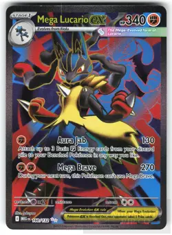 POKEMON MEGA LUCARIO EX 160 MEGA EVOLUTION HOLO NM - Image 1