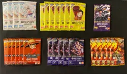 One Piece TCG - 28x Sealed Booster Card Pack OP05 OP07 OP10 OP13 OP14 PRB02 - Image 1