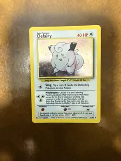 Clefairy 6/130 Holo Rare Base Set Pokemon Card RARE! - Image 1