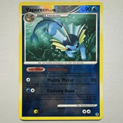 Pokemon Vaporeon 34/111 Platinum Rising Rivals Rare Vintage 2009 TCG Card 90 HP - Image 1