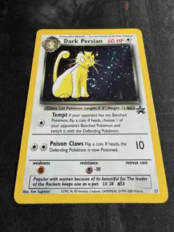 Dark Persian Pokemon Black Star Promo Holo #17 Pokemon Card WOTC 1999 SWIRL - Image 2