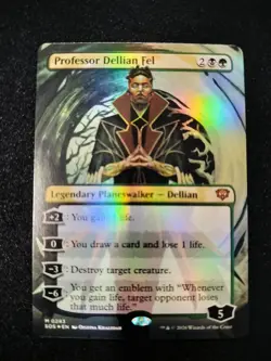MTG Professor Dellian Fel Borderless Foil 0283 Strixhaven SOS NM - Image 1