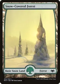 Snow-Covered Forest Full Art NM Modern Horizons MTG Magic the Gathering Land Eng - Image 1