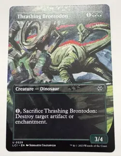 Thrashing Brontodon (Borderless) [The Lost Caverns of Ixalan] Magic MTG - Image 1