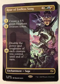 x1 Roar of Endless Song - Borderless R MTG Tarkir: Dragonstorm LP TDM - Image 1
