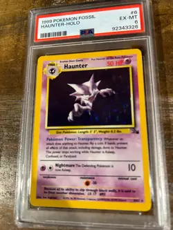 POKEMON 1999 Fossil HAUNTER Holo #6 PSA 6 RARE - Image 1