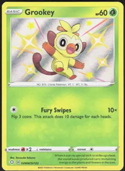 Grookey SV004/SV122 Shiny Rare Shining Fates Shiny Vault Pokemon Holo Near Mint - Image 1