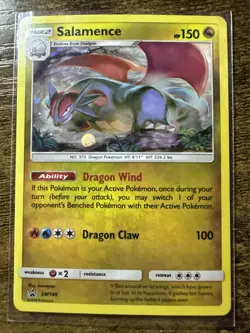 Salamence SM140, Sun & Moon Black Star Promo Cosmo Holo, Pokemon TCG, LP - Image 1