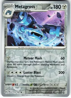 Metagross - 115/162 Pokemon SV05: Temporal Forces Reverse Holo Uncommon NM - Image 1