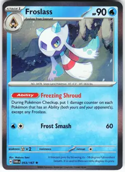 Froslass - 053/167 Pokemon SV06: Twilight Masquerade Holo Rare NM - Image 1
