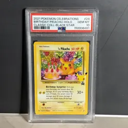 2021 POKEMON CELEBRATIONS CLASSIC COLLECTION #24 BIRTHDAY PIKACHU-HOLO PSA 10 - Image 1