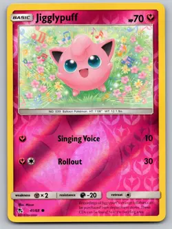 Jigglypuff 41/68 Common Hidden Fates Pokemon Reverse Holo Near Mint - Image 1