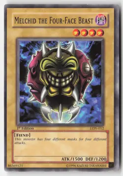 Yugioh - Melchid the Four-Face Beast LON-012 1st Edition - Labyrinth of Nightmar - Image 1