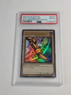 Yugioh Left Leg of the Forbidden One LOB-EN121 Ultra Rare 25th PSA 8 NM MINT - Image 1