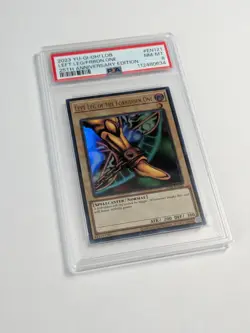 Yugioh Left Leg of the Forbidden One LOB-EN121 Ultra Rare 25th PSA 8 NM MINT - Image 2