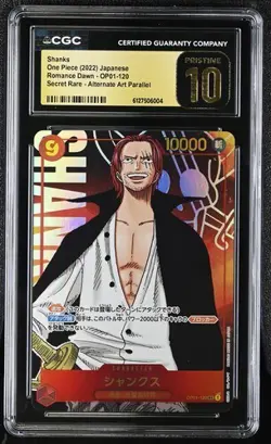 2022 ONE PIECE JAPANESE OP01-120 SHANKS ALT ART CGC 10 PRISTINE - Image 1