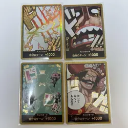 One Piece Cards Gold Super Parallel Don!! 4-Card Lot - Image 1