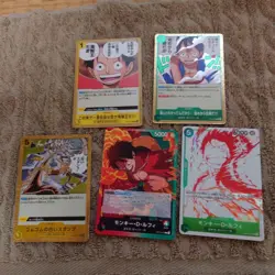 One Piece Cards Luffy Leader Parallel & Promo 5-Card Lot - Image 1