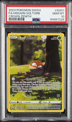 2023 POKEMON SWORD & SHIELD CROWN ZENITH #GG01 FULL ART/HISUIAN VOLTORB PSA 10 - Image 1