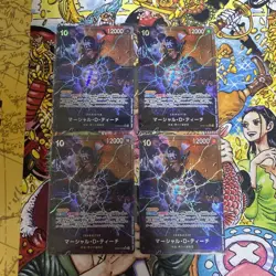 One Piece Cards Blackbeard Parallel 4-Card Set - Image 1