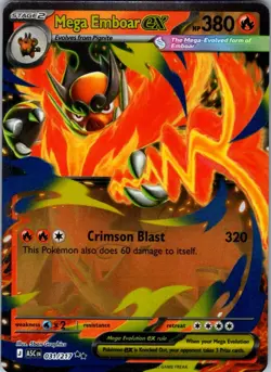 MEGA EMBOAR EX 031/217 DOUBLE RARE ASCENDED HEROES POKEMON NM/M - Image 1