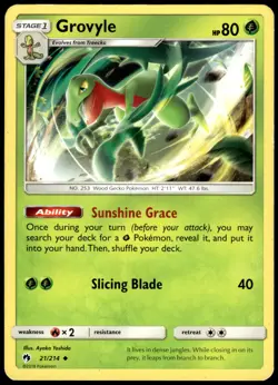Grovyle 21/214 Lost Thunder Uncommon LP Pokemon 2018 - Image 1