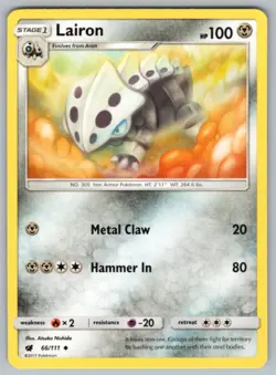 2017 Pokemon Sun & Moon Crimson Invasion Lairon - Image 1