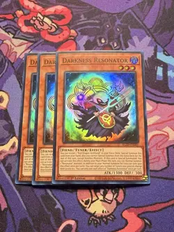 3X Yugioh Darkness Resonator BLZD-EN001 Super Rare 1st Edition NM - Image 1