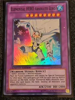 YuGiOh TCG Elemental Hero Absolute Zero GENF-ENSE1 Super Rare Limited Edition NM - Image 1