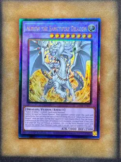 Yugioh Albion The Sanctifire Dragon RA05-EN037 Prismatic Ultimate Rare 1st NM - Image 1