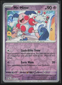 Mr. Mime Common SV05: Temporal Forces 063/162 NM Pokemon Card Reverse Holo - Image 1