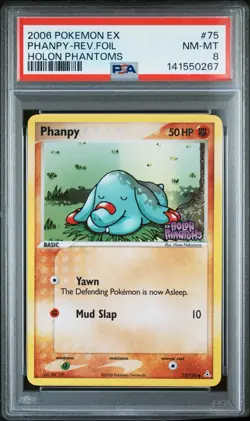 2006 Pokemon EX Holon Phantoms 75 Phanpy Reverse Foil PSA 8 Card NM-MT Free Ship - Image 1