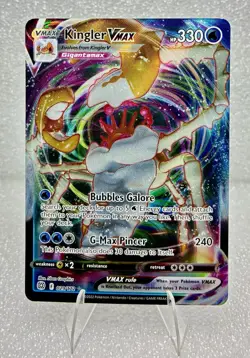 KINGLER VMAX 029/172 LP FULLART ULTRA RARE HOLO BRILLIANT STARS POKEMON CARD TCG - Image 1