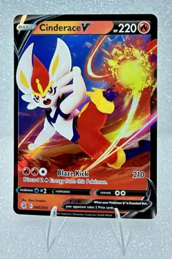 CINDERACE V 043/264 LP FULL ART ULTRA RARE HOLO FUSION STRIKE POKEMON CARD TCG - Image 1