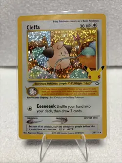 CLEFFA 20/111 NM HOLO RARE CELEBRATIONS POKEMON CARD TCG FREE SHIPPING - Image 1