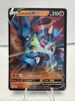 LUCARIO V 146/264 LP FULL ART HOLO FUSION STRIKE POKEMON CARD TCG FREE SHIPPING - Image 1