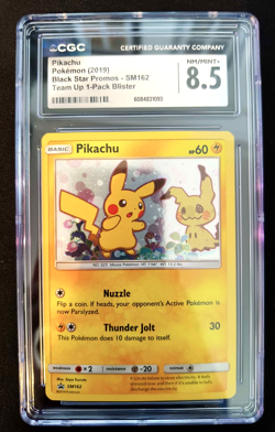 Pokemon Card - Pikachu Black Star Promo SM162 CGC 8.5 - Image 1