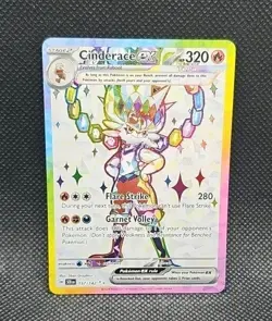 Pokemon TCG Cinderace EX Full Art Ultra Rare Rainbow Holo Card 157/142 - Image 1