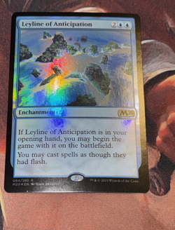 Leyline Of Anticipation (WITH PLANEWALKER STAMP) Mtg M20 Core Set 2020 Nm Foil - Image 1